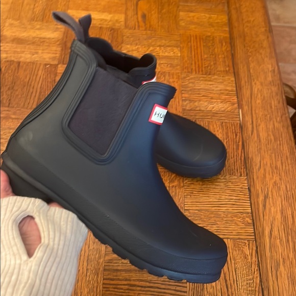 HUNTER WOMENS ORIGINALAL CHELSEA BOOT NAVY SIZE 9 - Picture 2 of 8